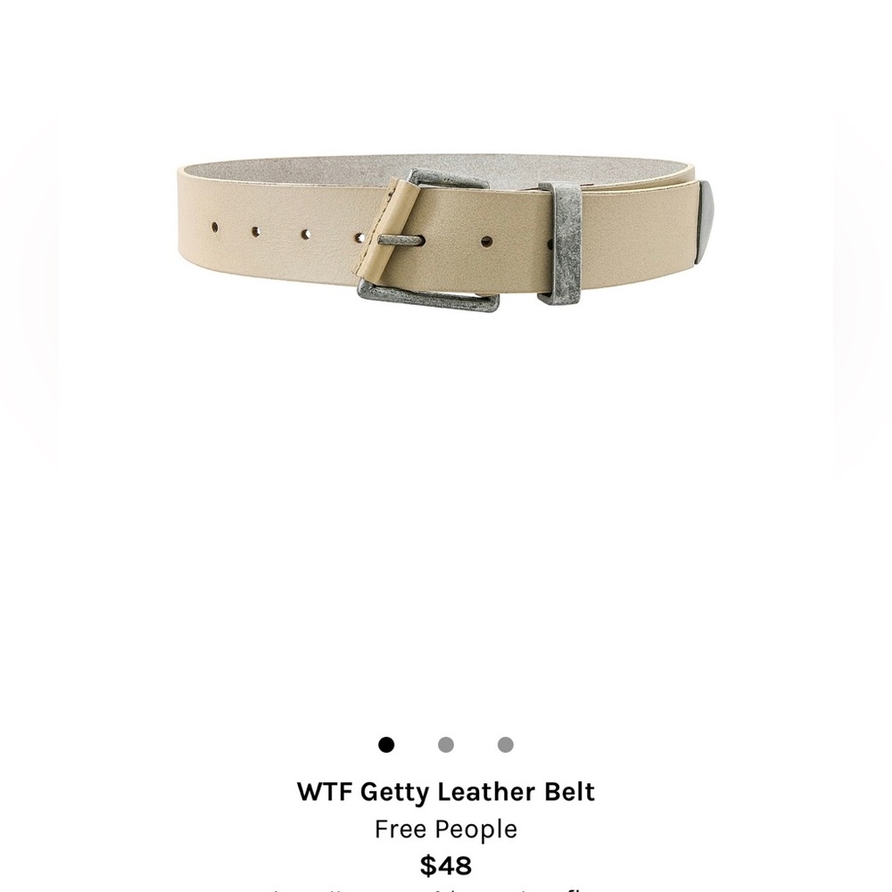 Free people WTF Getty leather belt in neutral/khaki